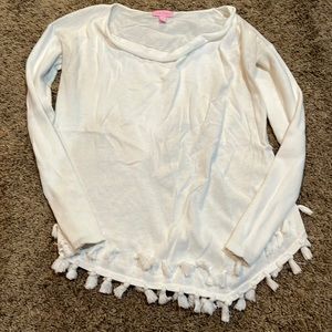 White long sleeve raddled lily pulitzer top